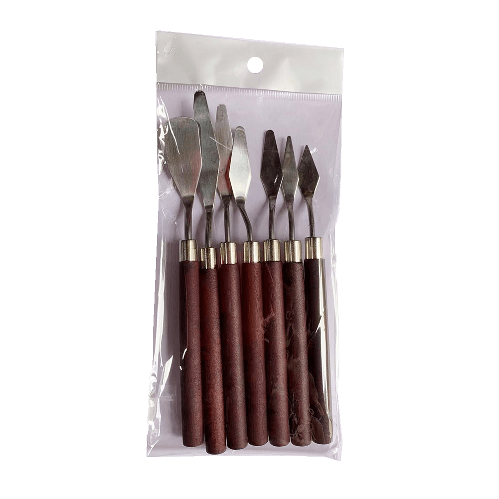 7pcs/set Stainless Steel Fondant Cake Cream Mixing Oil Painting Shovel Baking Pastry Tools Kitchen Accessories