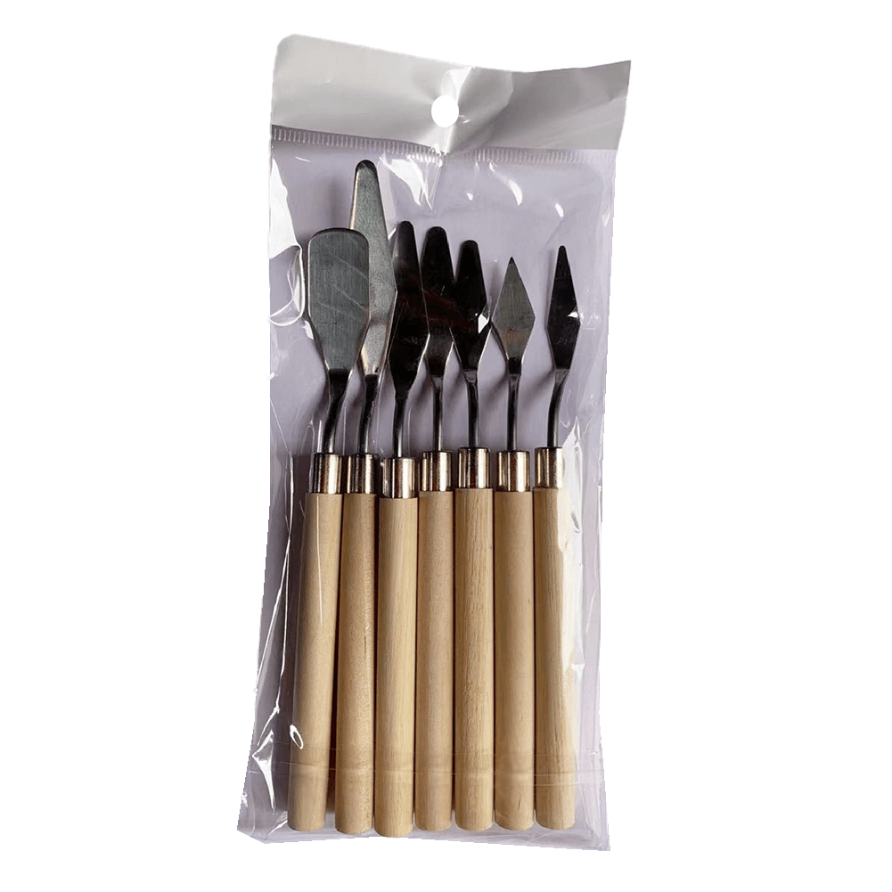 7pcs stainless steel cake decorating set   fondant spatulas cream mixing scrapers oil painting shovel essential baking tools   artists details 1