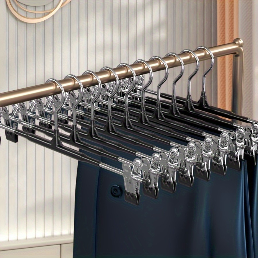 

10pcs Pants Plastic Drying Hangers With Removable Clips, Clothes Windproof Storage Racks For Pants, Bras, Scarves, Underwear, Clothes Organizer For Closet, Wardrobe, Bedroom, Balcony, Dorm, For Stores