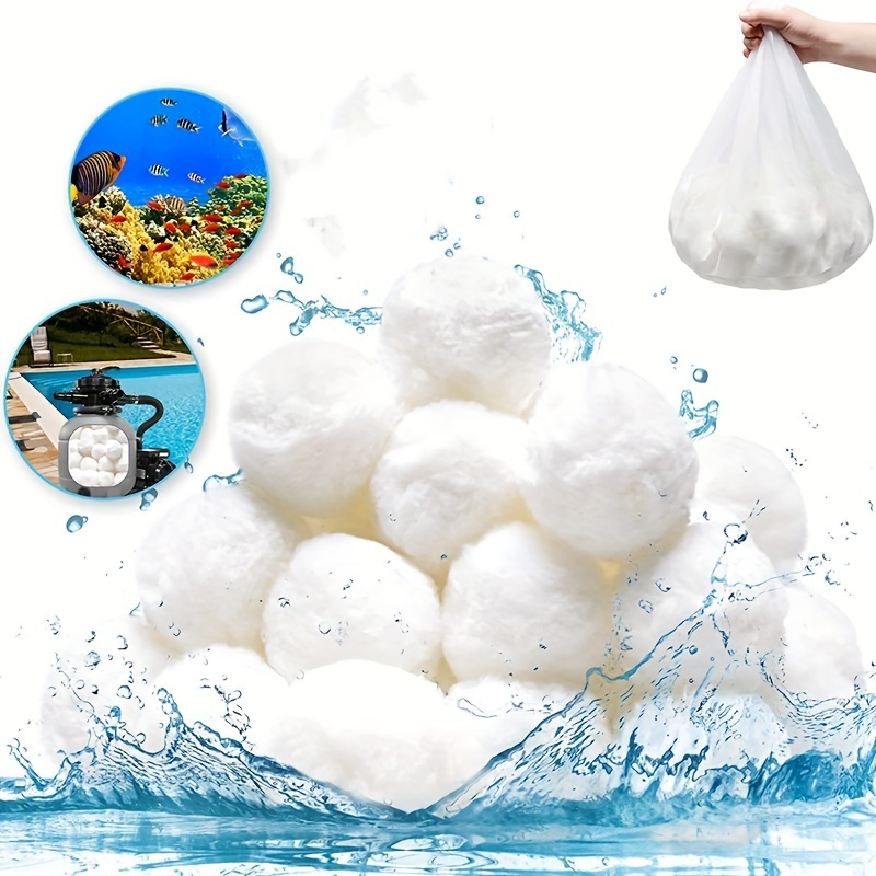 

1pc Pool Filter Balls For Sand Filter 200g Vacuum Packing With Laundry Bag Pump For Above Ground Pool, Reusable Filter Balls Replace Pool Filter Sand
