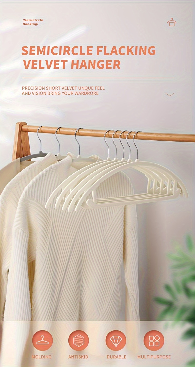 20pcs heavy duty non slip flocking hangers set space saving clothes organizer for bedroom closet wardrobe dorm details 0