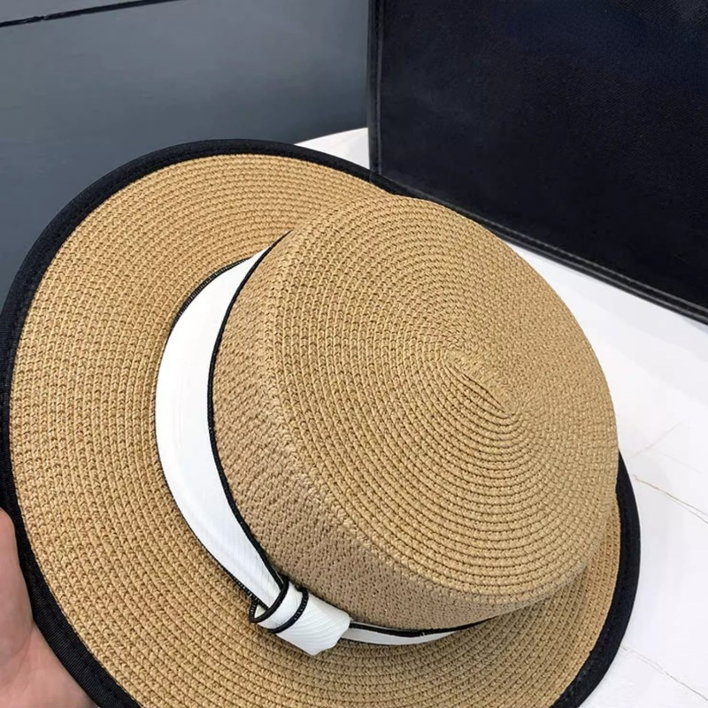 bowknot sun hat Lace Ribbon Brim Straw Hat Women Sunblock Hat Wide Brim Sun