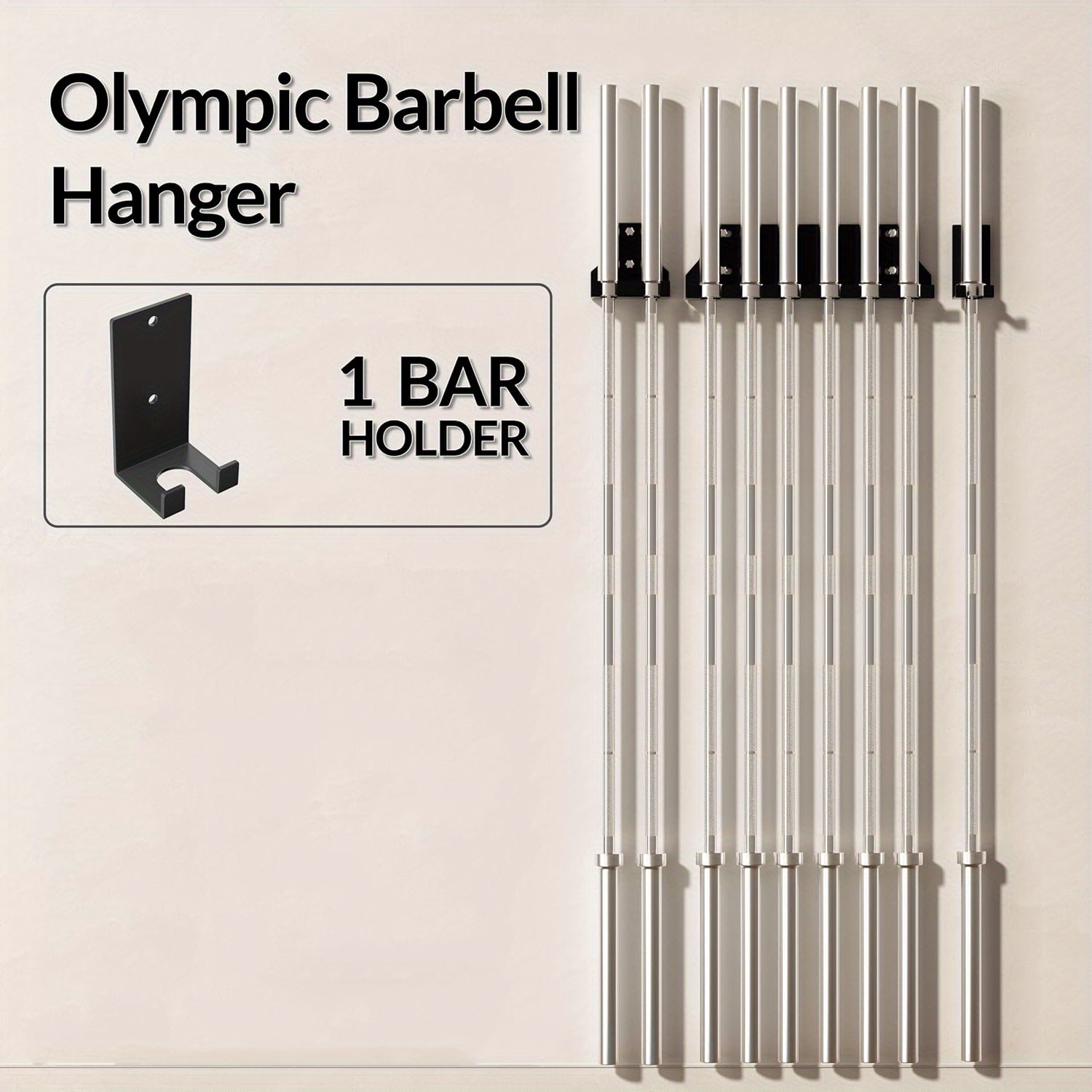 Barbell Hanger Gym Bar Hooks Wall Mounted Workout Gear Barbell