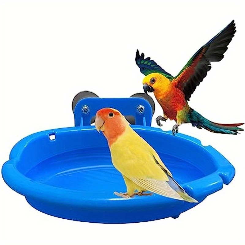 Clear Bird Bath For Cage Bird Cage Accessories Hanging Bird Tub For Small  Bird Cockatiel, Conure, Parakeet, Blue, By Ayuboom Blue