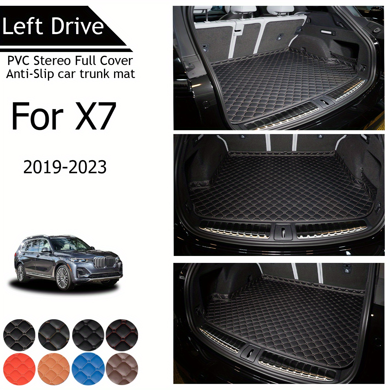 

Tegart [lhd] For X7 For 2019-2023 3 Layers Pvc Stereo Full Cover Anti-slip Car Trunk Mat