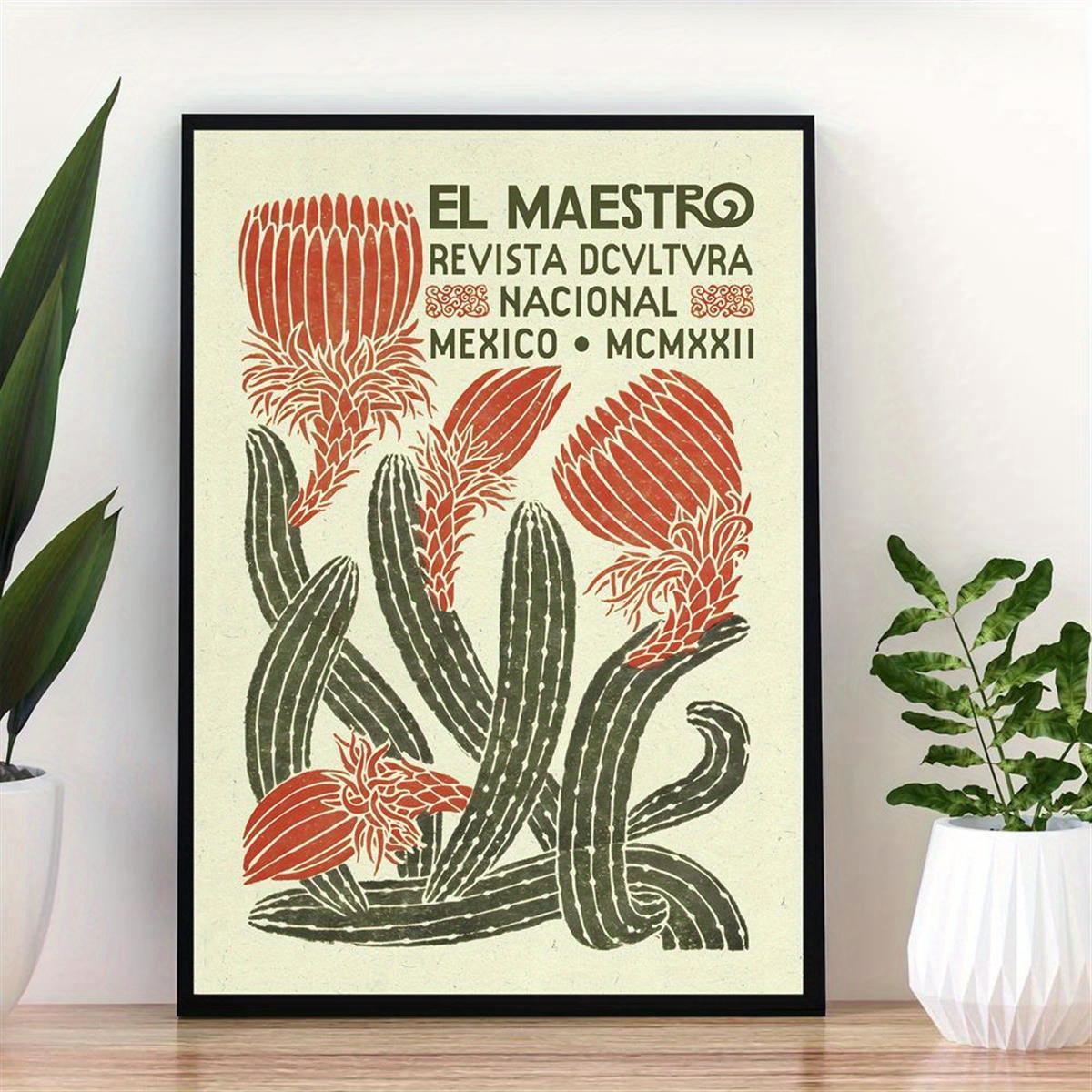 1pc Poster In Tela, Cornice In Legno, Arte Vintage, Arte Messicana Su Tela,  Stampa Decorativa Per Parete, Regalo Ideale Per Camera Da Letto, Soggiorno,  Cucina, Corridoio, Arte Per Parete, Decorazione Per Parete