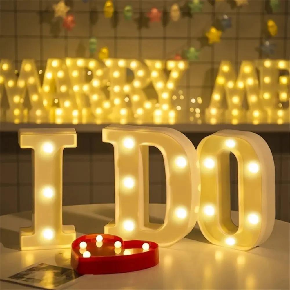 

1pc Alphabet Led Night Light, Luminous Number Letter Lamp, 16cm Letter Light For Home Wedding Birthday Christmas Party Decoration