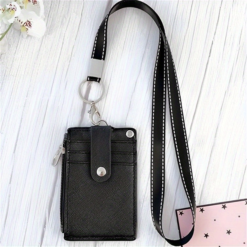 

5-card Slot Document Holder Card Holder Wallet With Hanging Rope