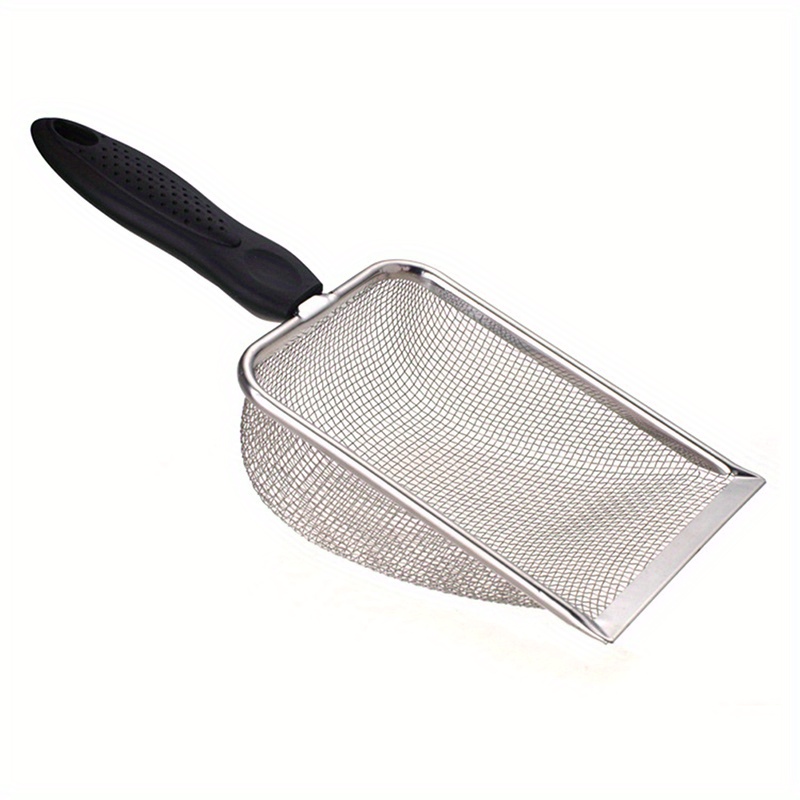 

1pc Stainless Steel Pet Waste Scooper With Mesh, Cat Litter Sifter, Reptile Sand Shovel, Fine Mesh Poop Scoop For Lizards, Durable And Easy To Clean