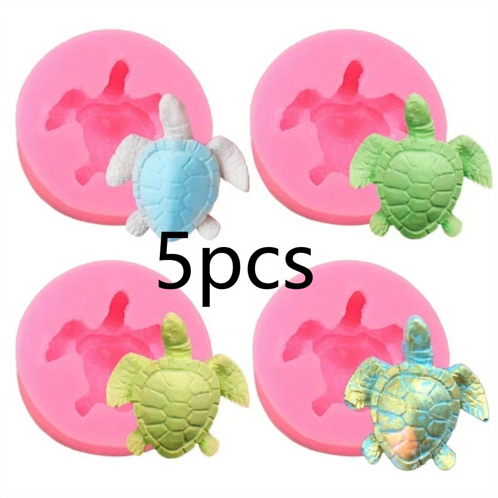 

5pcs Turtle Silicone Mold Set For Diy Resin, Plaster, Cake Decorating -, Chocolate, Soap & Polymer Clay Crafts