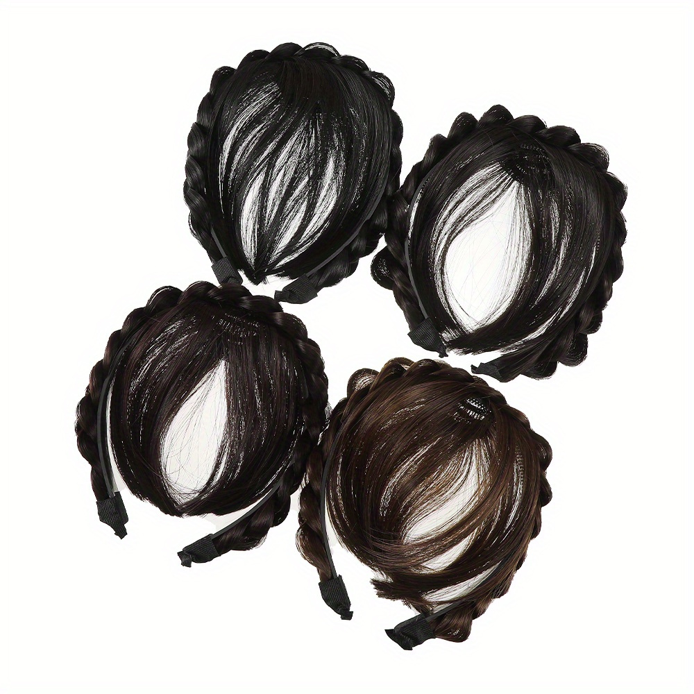 

1pc Élégant Perruque Tressée Bandeau Frange Élégante Cerceau à Cheveux Accessoires de Coiffure DIY Pour Femmes Et Usages Quotidiens