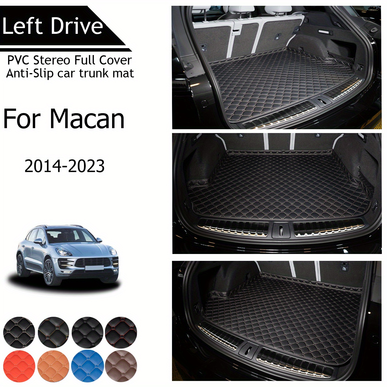 

Tegart [lhd] For Macan For 2014-2023 3 Layer Pvc Stereo Full Cover Anti-slip Car Trunk Mat
