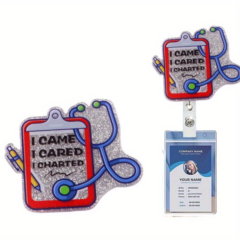 2pcs Retractable Badge Holder Reel Nurse Badge Holder - Temu Australia