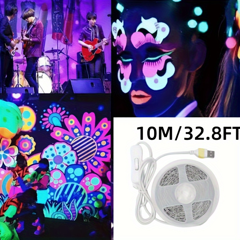 Led Black Light Bar Usb Flexible Black Light Strip Glow Neon Temu