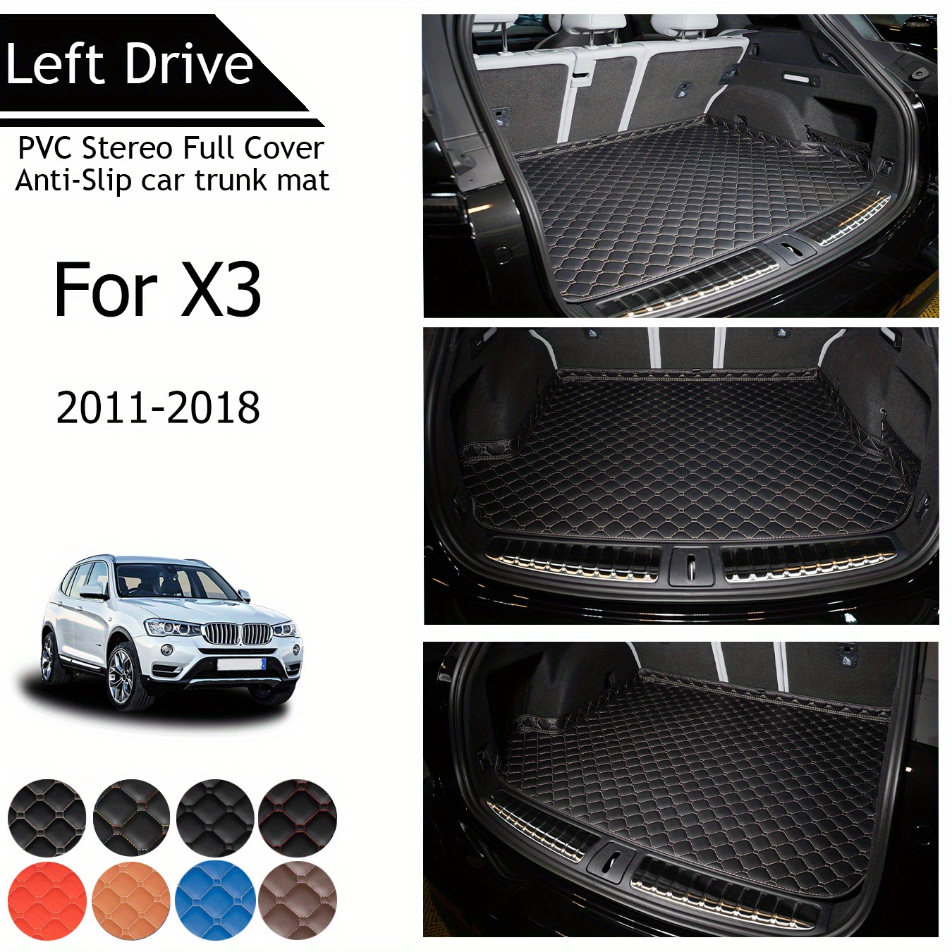 

Tegart [lhd] For X3 2011-2018 3 Layers Pvc Stereo Full Cover Anti-slip Car Trunk Mat