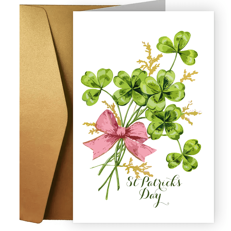 

1pc Funny Creative St Patrick's Day Greeting Card, St Patrick's Day Lucky Shamrocks Elegant Vintage Holiday Card