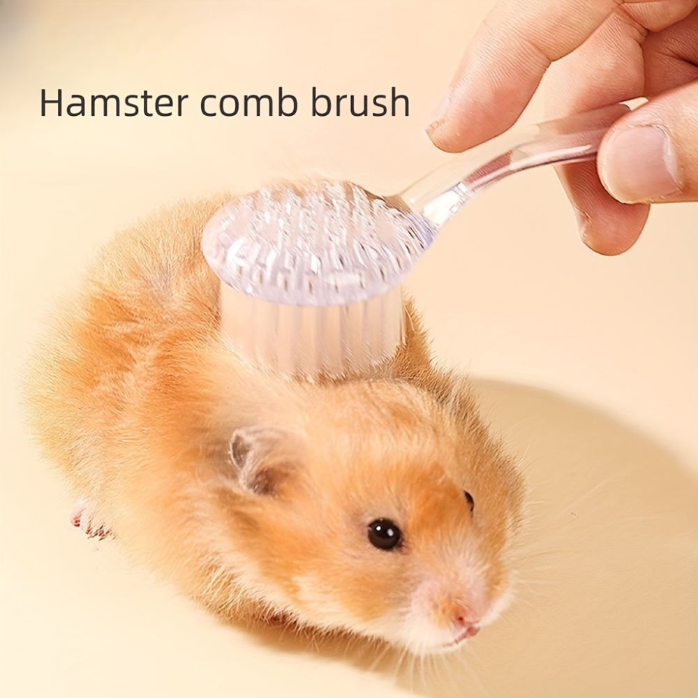 

1pc Clear Hamster Massage Brush, Transparent Small Pet Cleaning Brush