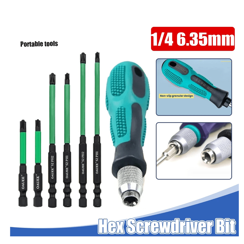 

1 Set Screwdriver Head Fixer Hex 6.35mm Screwdriver Handle Self-locking Adapter Hex Handle Fixer For Screwdriver Head Portable Tool