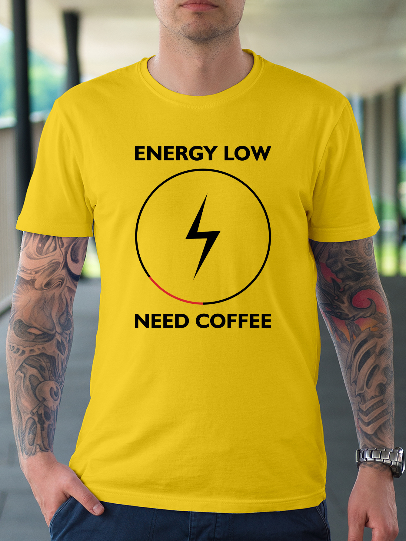 Energy Low Need Coffee Graphic Mens Short Sleeve T Shirt Temu Australia 7432