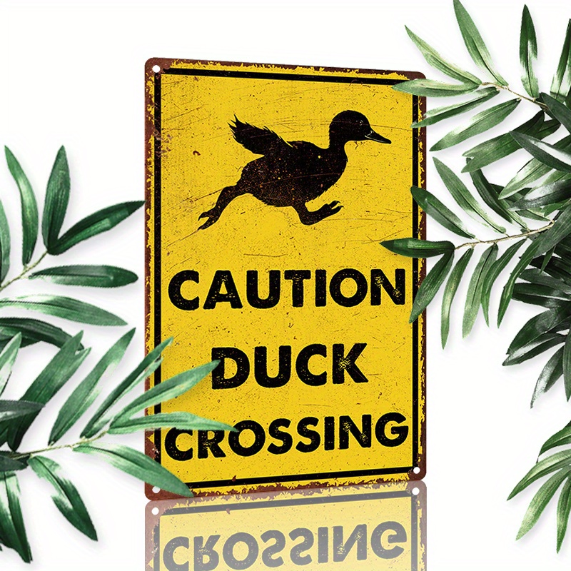 

1pc 8x12inch (20x30cm) Aluminum Sign Metal Sign Caution Duck Crossing For Home Bedroom Wall Decor