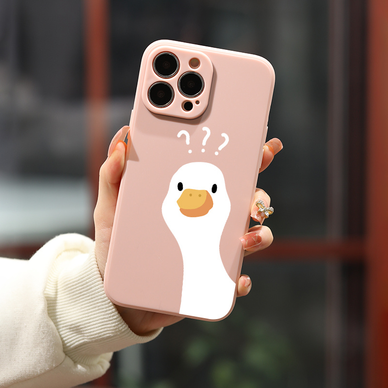 

Cartoon Duck Silicone Phone Case For Iphone 15 15pro 14 13 12 Pro Max 11 Xs Max Xr 6s 7/8plus Zg1 Protection Phone Cases Car Fall Back Cover