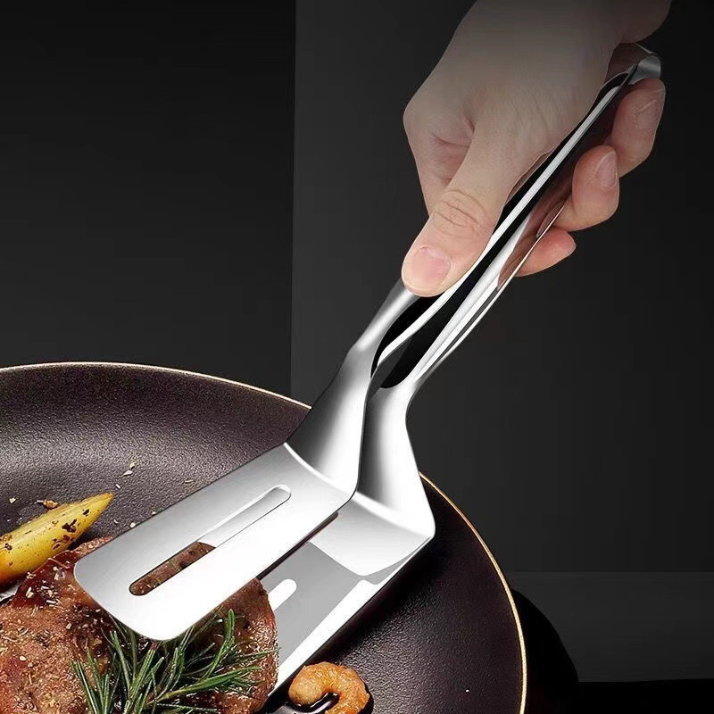 TEMU 1pc Stainless Steel Fried Fish Shovel Clamp Food Tong Fish Tong Non-stick Clip Steak Shovel Spatula Kitchen Tools For Restaurant Kitchen Eid Al-adha Mubarak