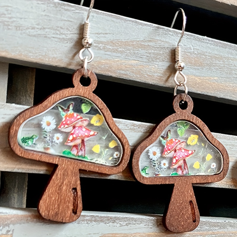 

Bohemian Mushroom Flower Earrings Fashion Womens Mens Earring Hooks Party Jewelry Gifts