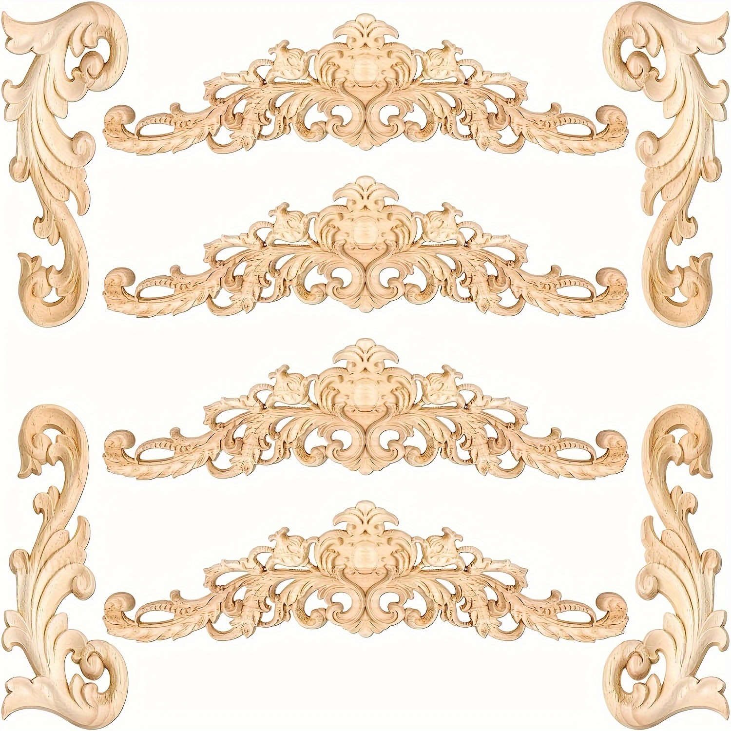 Decalcomanie Per Caminetti Applique Legno Ornamenti Floreali Decorazioni  Mobili