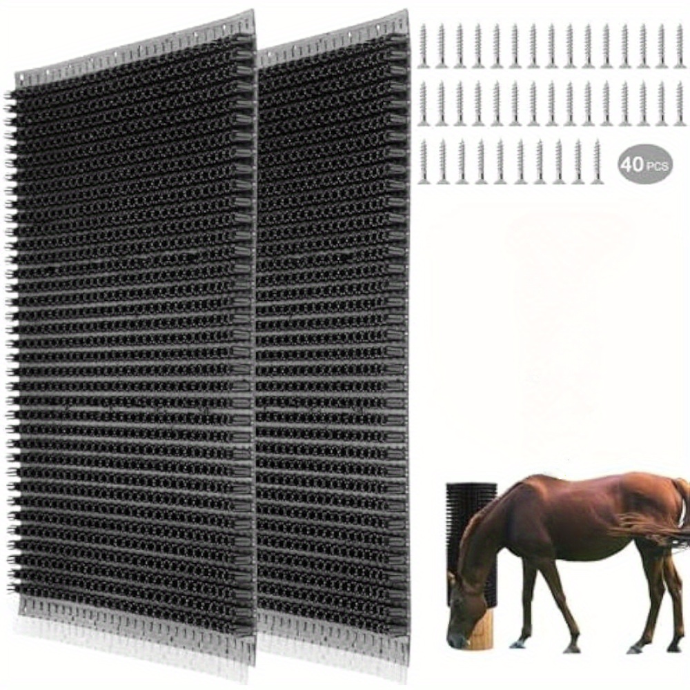 item picture 2pcs equine   massage brush kit    in post pad animal   for safe and satisfying   relief with