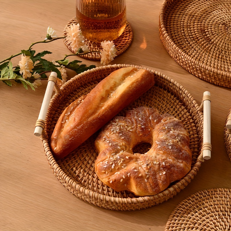 Handmade Rattan Tray - Fruit Plate, Insulation Pad