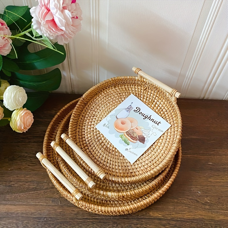 Handmade Rattan Tray - Fruit Plate, Insulation Pad