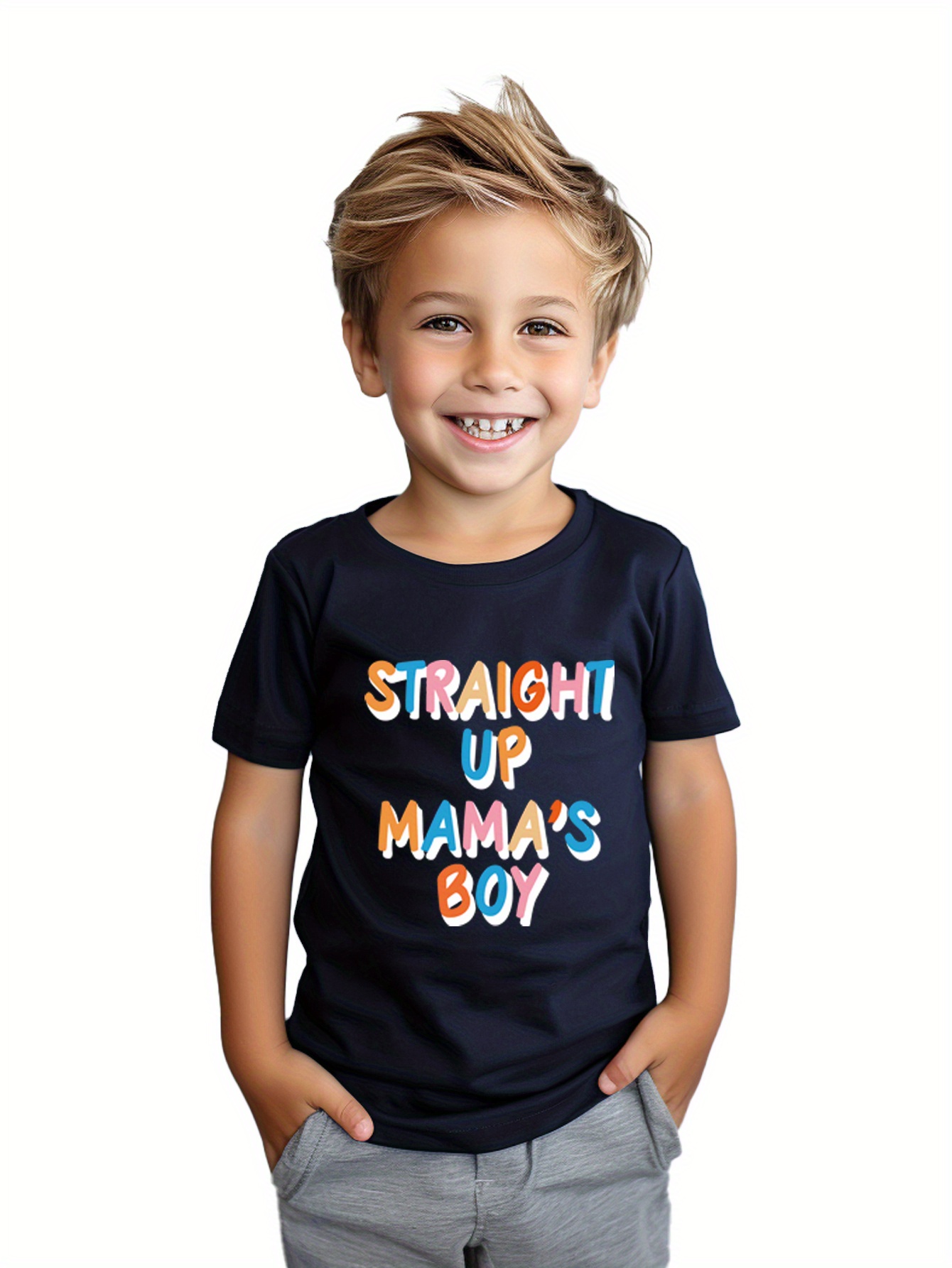 boys' summer casual t shirt cool letter print soft polyester Temu