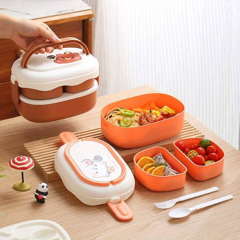 Multipurpose Microwaveable Lunch Box Grid Design Capacity - Temu