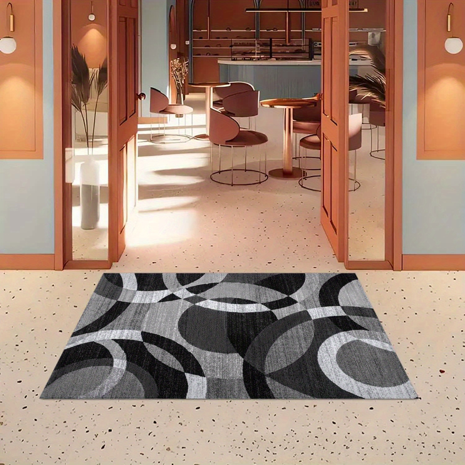 

Gray Carpet, Area Rug, Soft Carpet, Machine Washable, Non-slip, Office Entrance Door Mat, Decorative Carpet For Hotel Cafe Shop, Restaurant Floor Mat Eid Al-adha Mubarak