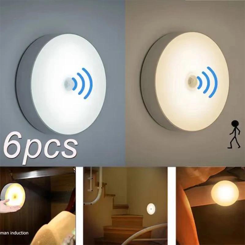 Motion Sensor Light Wireless 8led Round Night Light Bedroom - Temu