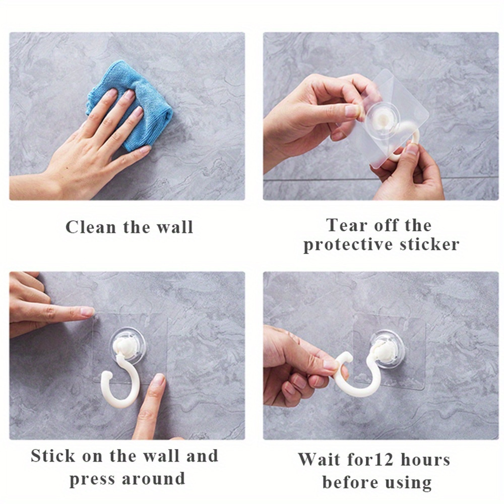 Stick Ceiling Hooks Heavy Duty Self-Adhesive Water Resistant Hooks