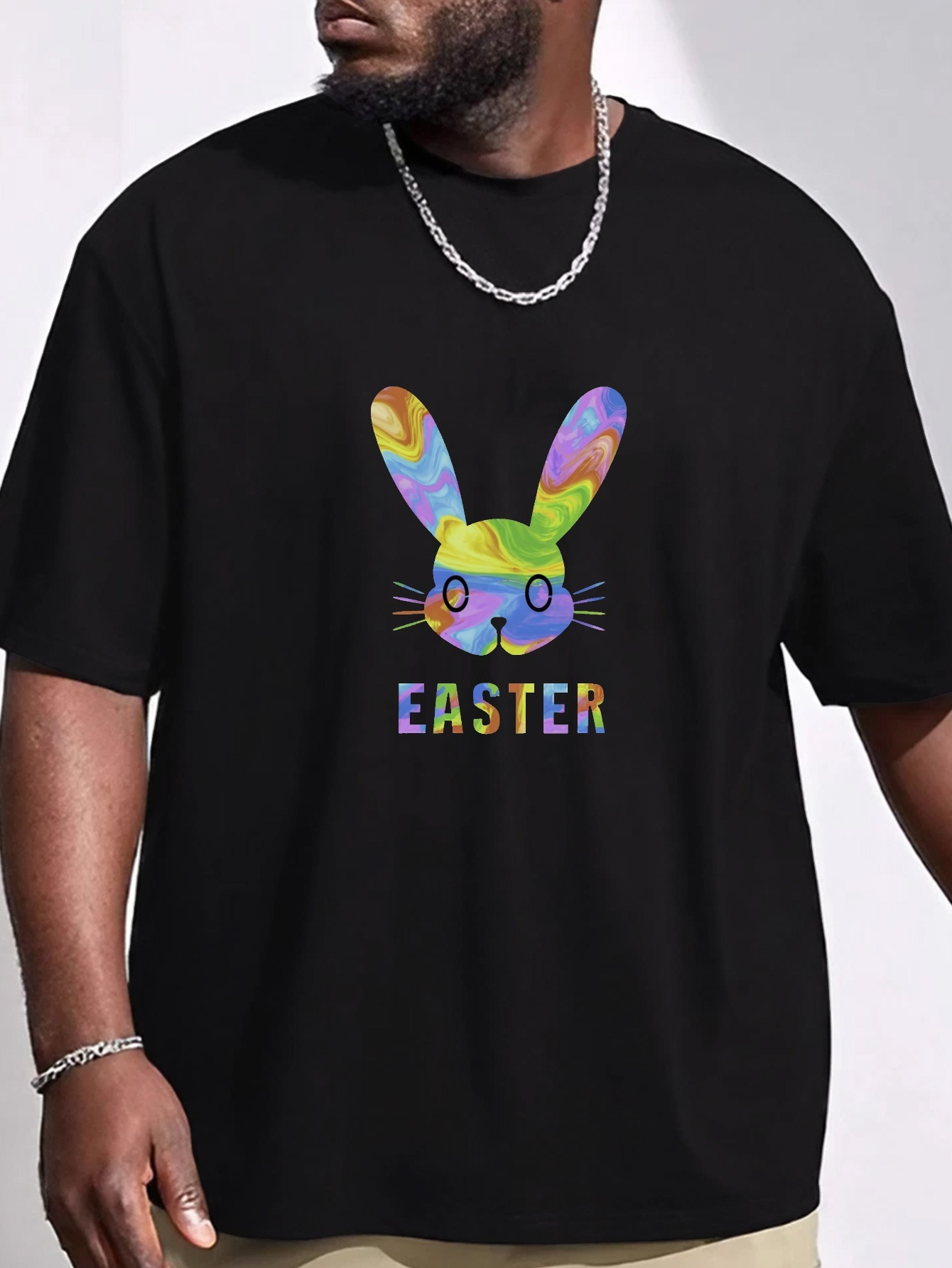 Plus Size Easter Bunny Print Men's Short Sleeve T shirts - Temu Ireland