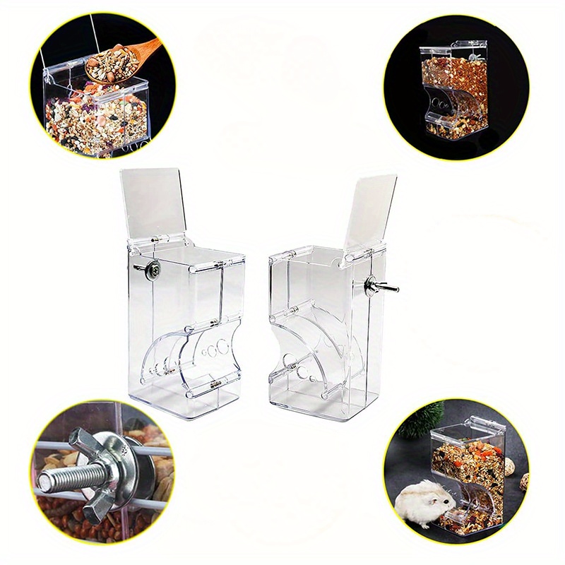 1pc small pet automatic feeder for hamsters with fixed food bowl to prevent from overturning details 3