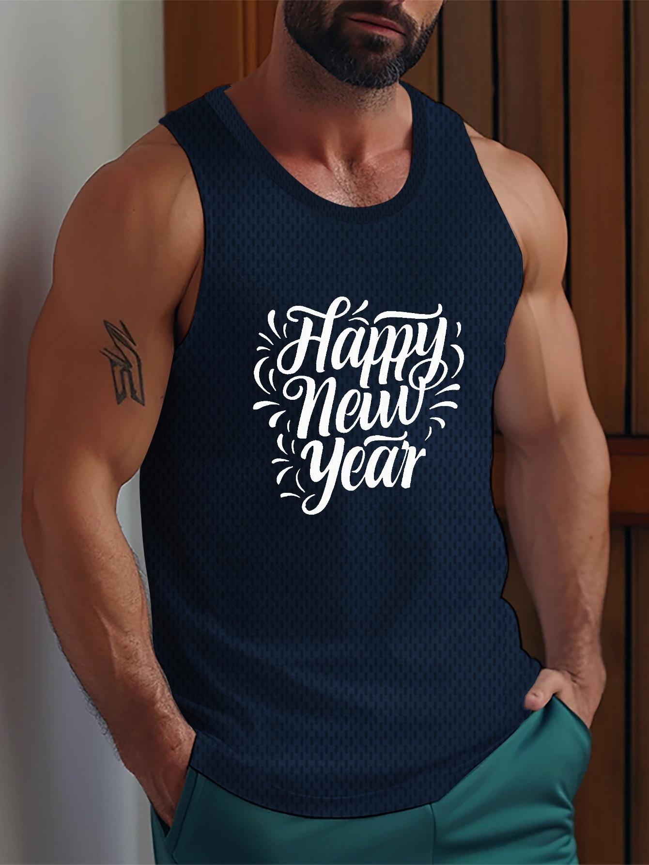 Camisas Hombre Estampado Feliz Año Nuevo Camisetas Sin - Temu Mexico