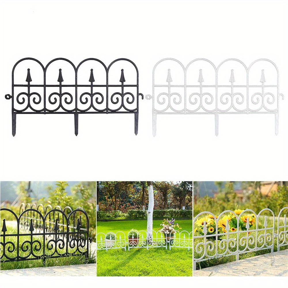 5pcs decorative garden border fence outdoor yard garden plastic border fence plant bordering lawn edging fence barrier section edge