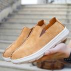 genuine leather casual loafers men s solid stitching