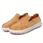 genuine leather casual loafers men s solid stitching
