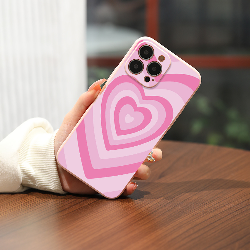 

Pink Heart Phone Case For 15 15pro 14 13 12 Pro Max 11 Xs Max Xr 6s 7/8plus Zg1 Protection Phone Case