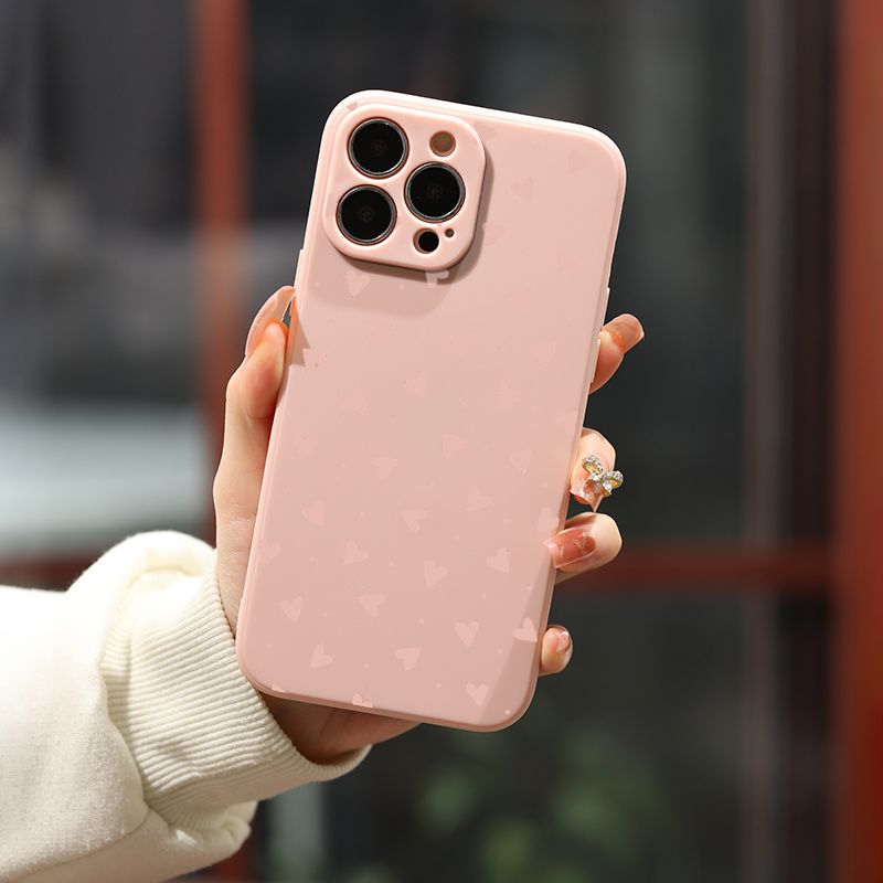 

Pink Heart Phone Case For 15 14 13 12 11 Xs Xr X 7 8 6s Mini Plus Pro Max Se, Gift For Easter Day, Birthday, Girlfriend, Boyfriend, Friend Or Yourself