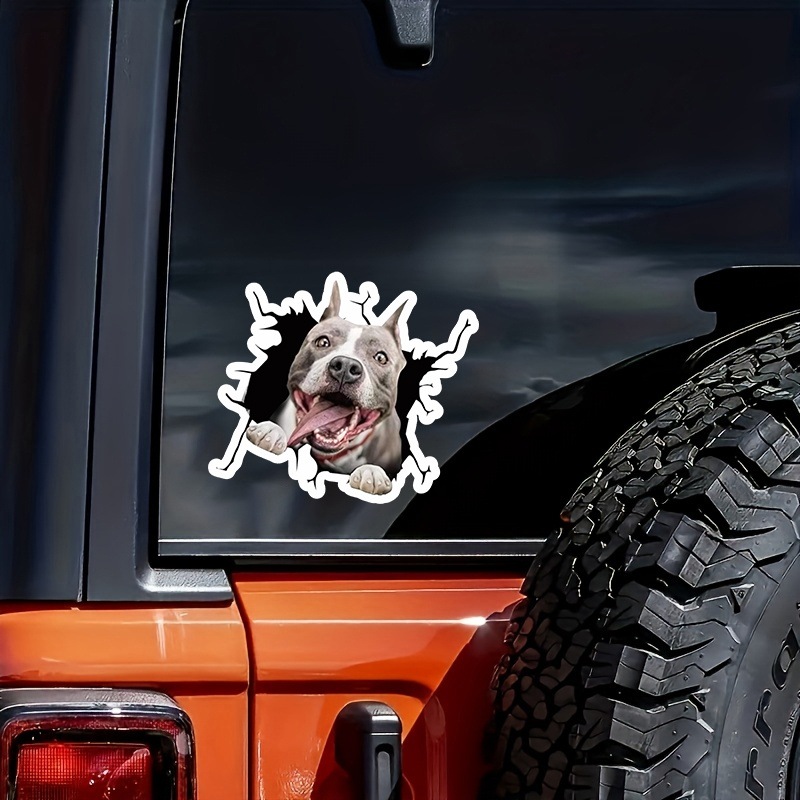 

Pet Dog Car Crack Decals Dog Window Clings Puppy Crack Electrostatic Stickers For Car Window Wall, Realistic Animal Funny Static Sticker