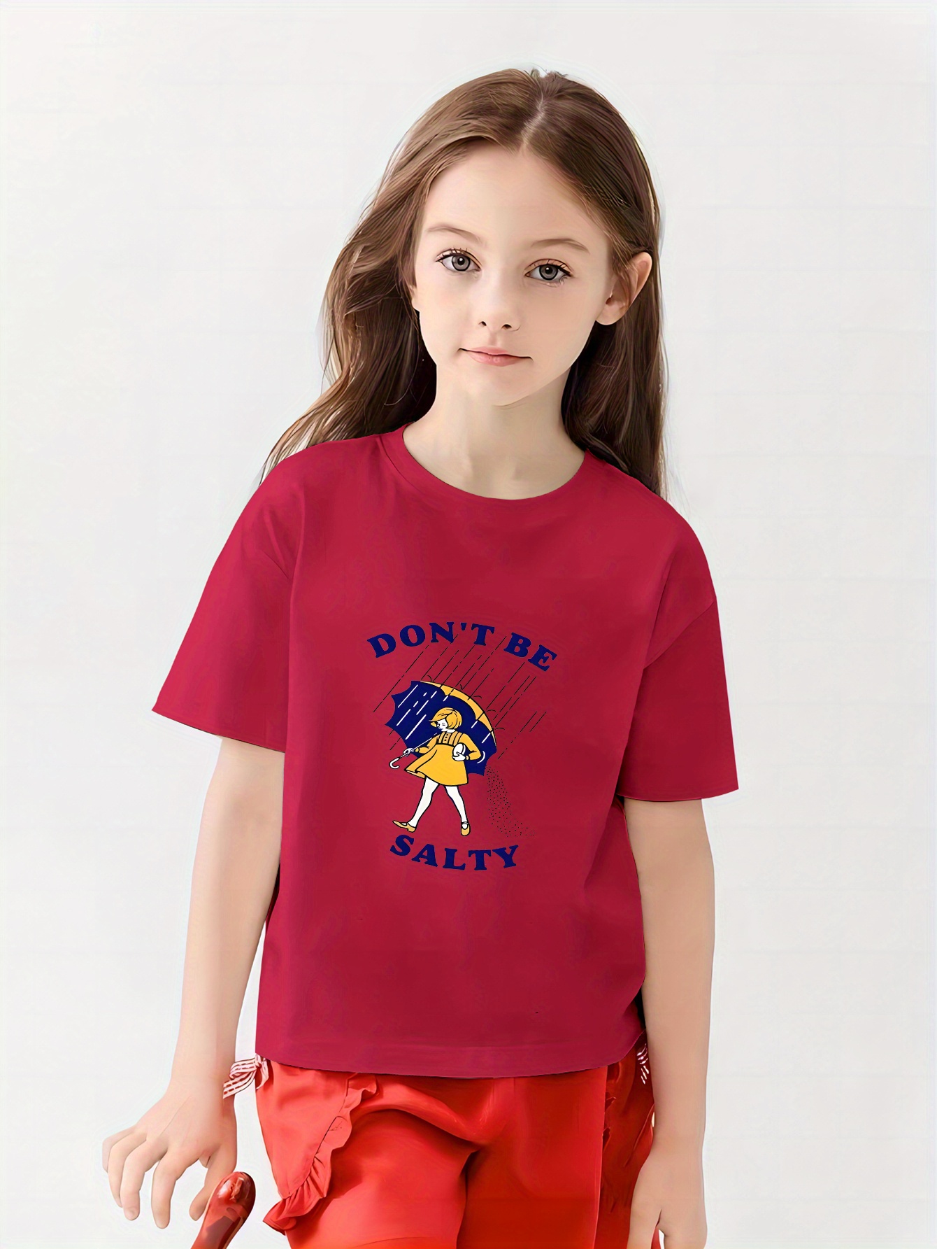 Yousify Girls Shirts Summer Cute Short Sleeve Basic Latvia
