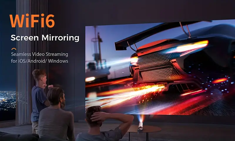 projetor mini 4k , 11.0, 1080p 720p, 200ansi, cinema doméstico sem fio ao ar livre, ajustável de °, wi-fi f1-6, us 110-130v, de 1-999 lúmens detalhes 5
