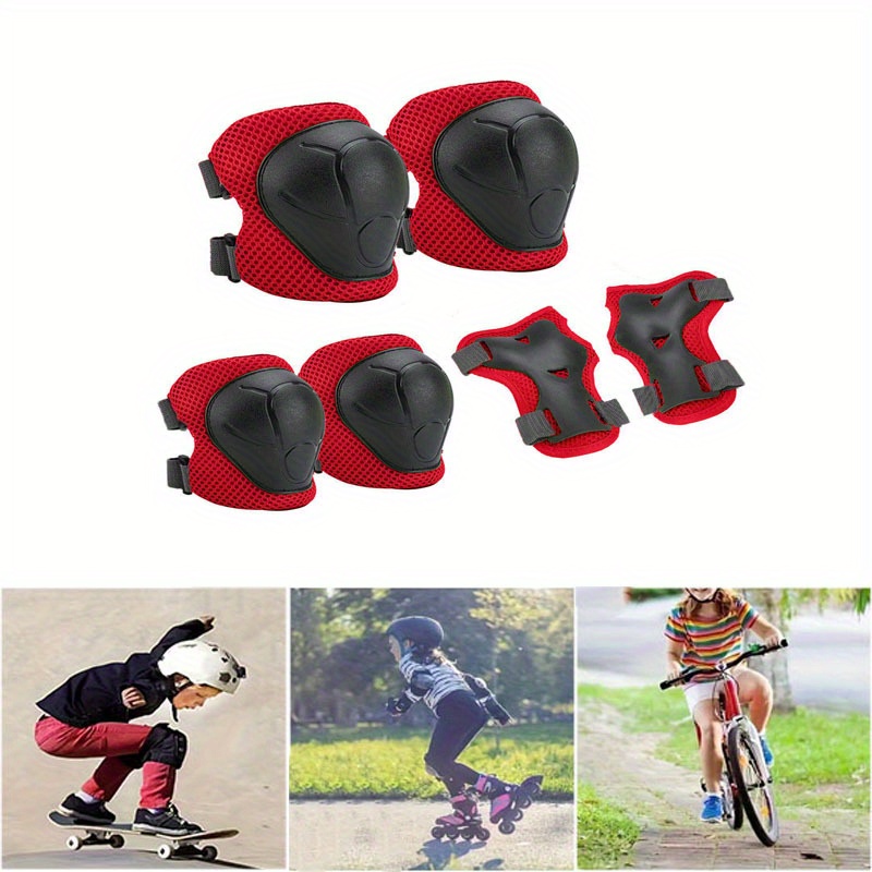 Ensembles de protection pour enfants genouillères coudières  protège-poignets ensemble noir pour le cyclisme patin à roulettes patin à  roues alignées 