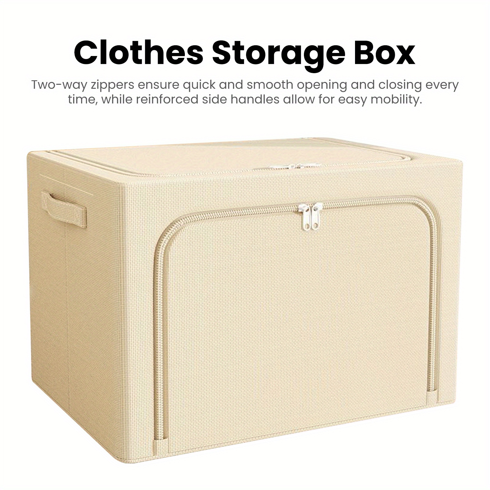 Household Clothing Storage Box Foldable Zipper Quilt Storage - Temu Norway