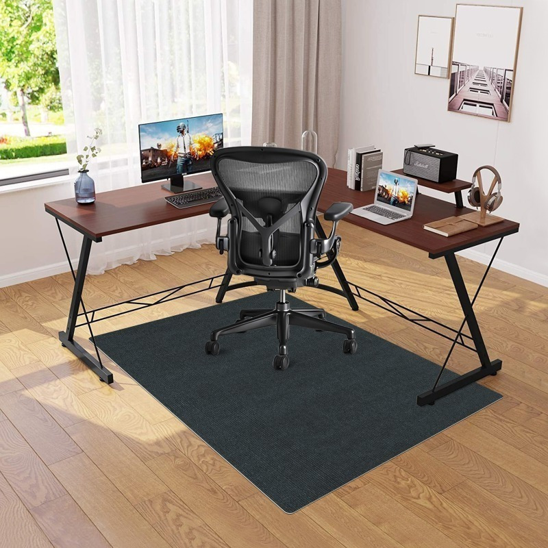 Tapis De Chaise Bureau 140 X 160 Cm – Antidérapant, Silencieux, Protège Sol Bois Dur, Tapis Gaming/Roulant Anti-Rayures Et Bruit